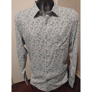 Untuckit Acari Floral Print Slim Fit Long Sleeve Button Shirt Mens XL Stretch